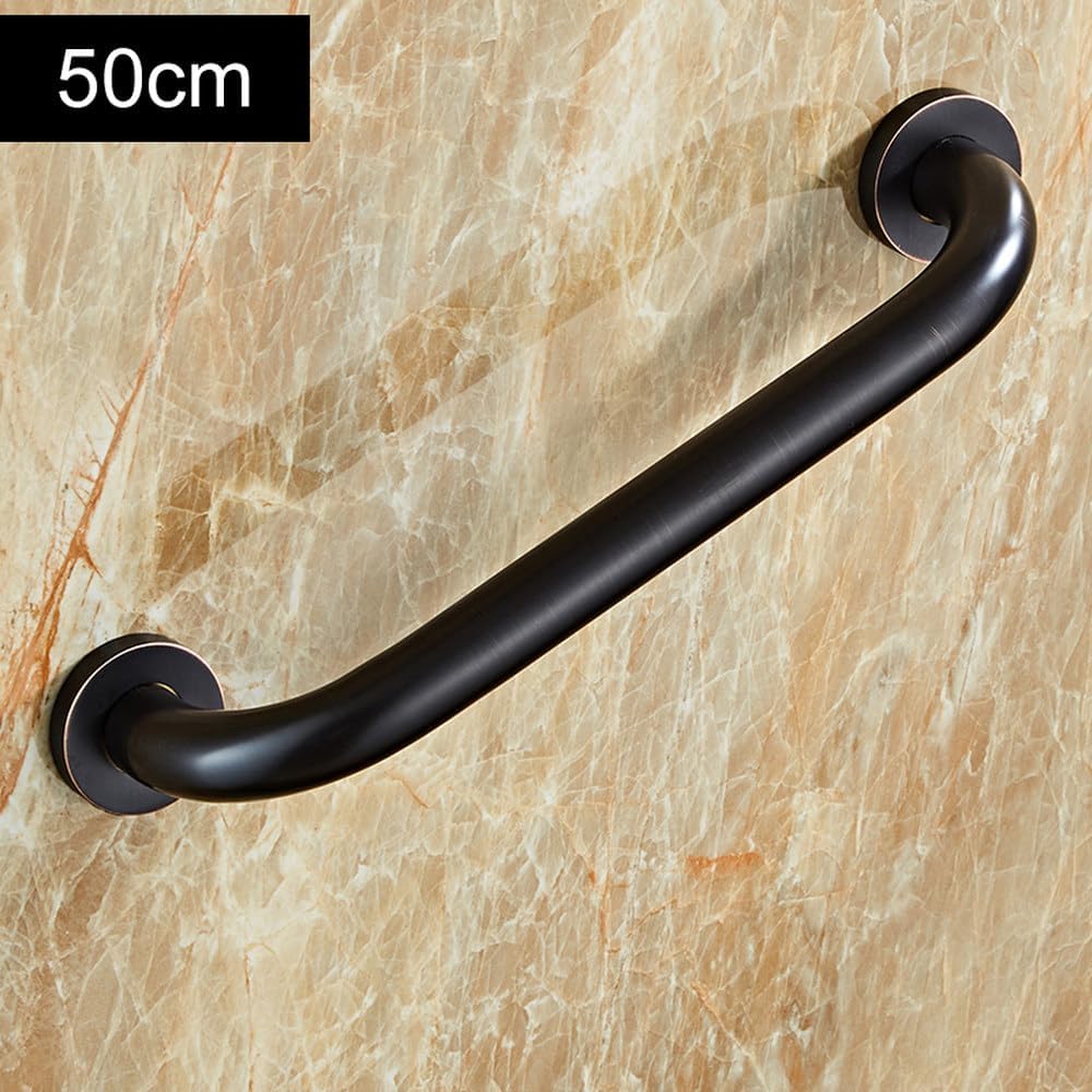 Bathroom Safe Grab Bar 30/40/50CM Antqiue Bronze Brass Toilet Handrail Grab Bar Shower Safety Support Handle,Black,50cm,1