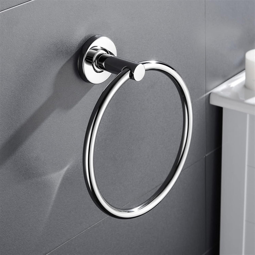 Bath Hardware, Chrome Robe Hook Towel Rail Bar Rack, Bathroom Accessories,Wall-Mounted Bathroom Rack Accessory (Color : Robe Hook) (Glass Shelf)