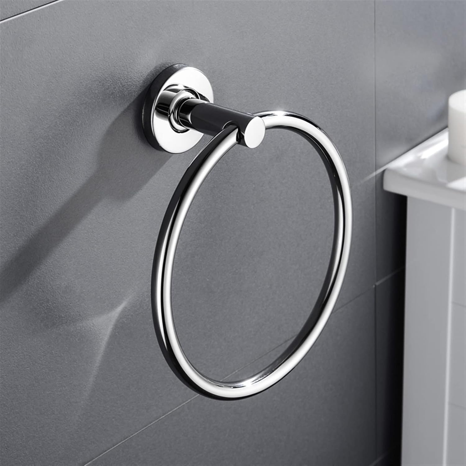 Bath Hardware, Chrome Robe Hook Towel Rail Bar Rack, Bathroom Accessories,Wall-Mounted Bathroom Rack Accessory (Color : Robe Hook) (Glass Shelf)