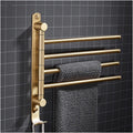 Towel Rail Rack Bath Hardware Brass Foldable Movable Rotatable Towel Bar Holder Rack Bathroom Wall Mounted 3 Bar Brushed Gold Black White Towel Bar for Bathroom
