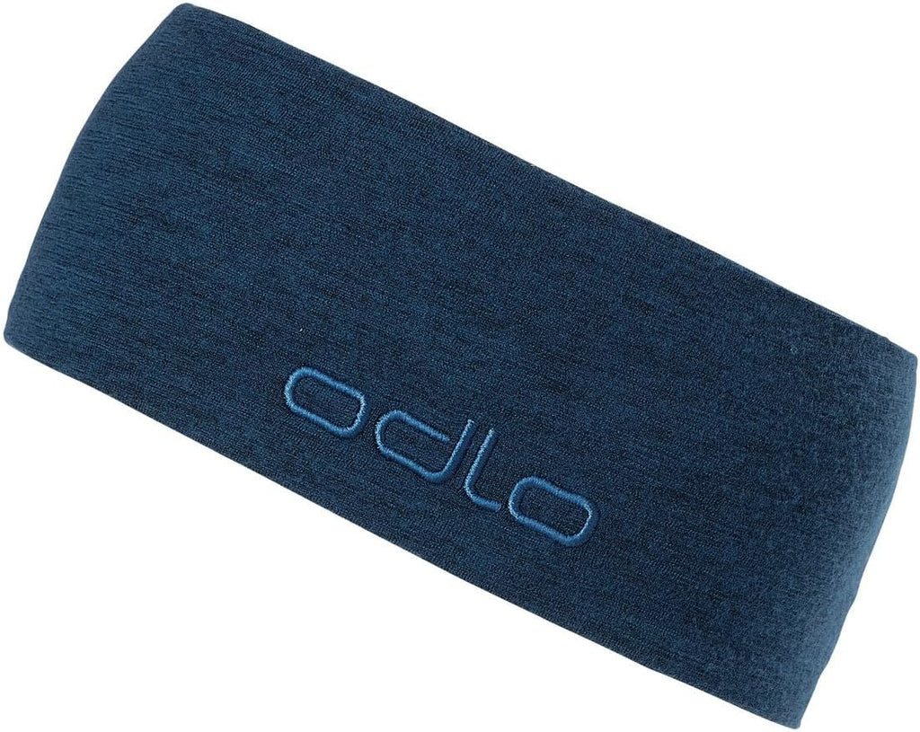 Odlo Unisex One Size Blue Wing Teal Melange Wool Blend Headband for Winter Sports (Cycling, Running, Cross-Country Skiing) - Athletes, Active Individuals