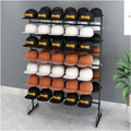 Standing Hat Display Rack for Baseball Caps, Cowboy Hats, Wigs, Large Capacity 5-7 Tier Metal Organizer for Retail Stores, Offices, and Homes(Black,7 Tier)