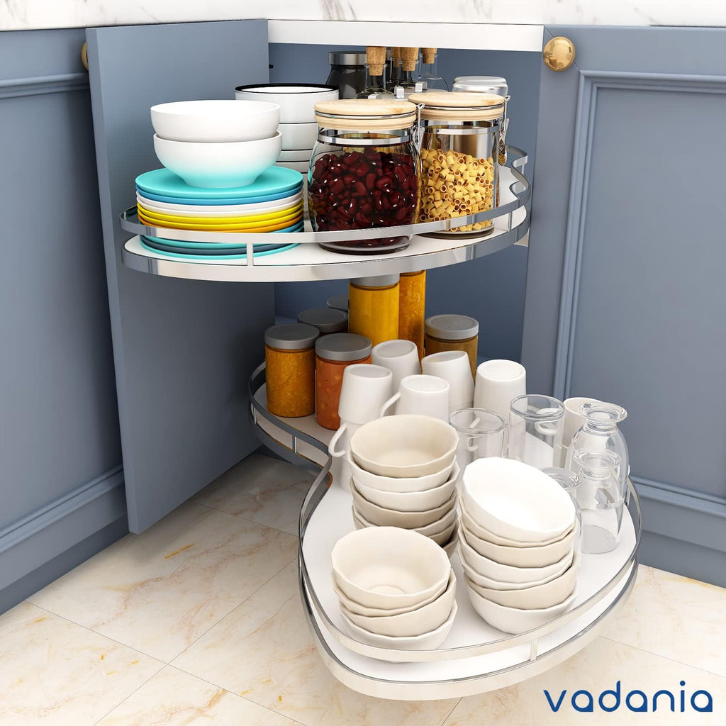 VADANIA Right Swing Pull Out Organizer for 36' Blind Corner Kitchen Cabinet, 2 Tiers Swing Tray, Soft Close, Right Handed Open