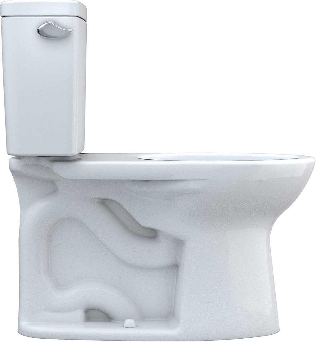 TOTO® Drake® Two-Piece Elongated 1.6 GPF Universal Height TORNADO FLUSH® Toilet with CEFIONTECT and 10 Inch Rough-In, Cotton White - CST776CSFG.10#01