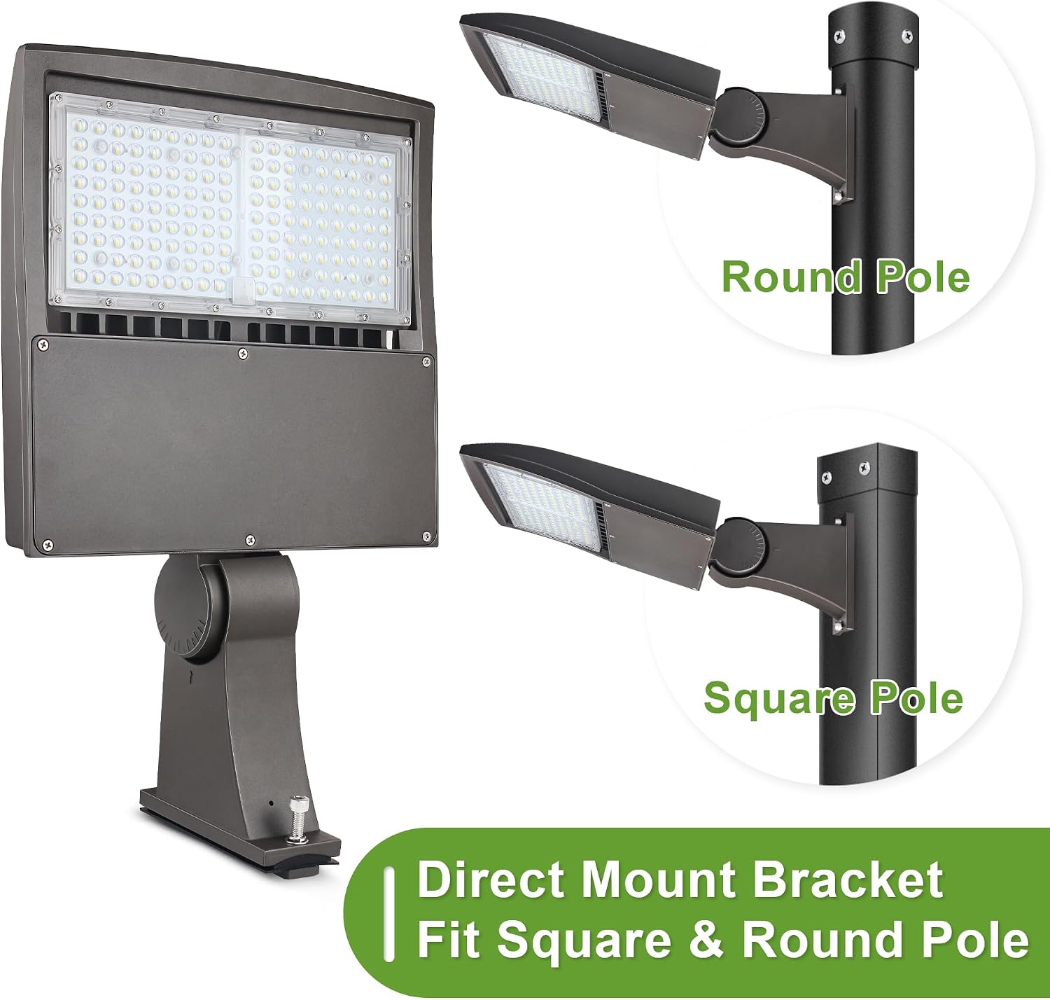 150W LED Shoebox Light, Surge Protection Built-in LED Parking Lot Area Light, 450W MH Equiv. LED Street Road Lamps with Direct Pole Arms Mount, 1-10V Dimmable, UL Listed 5000K 100-277VAC
