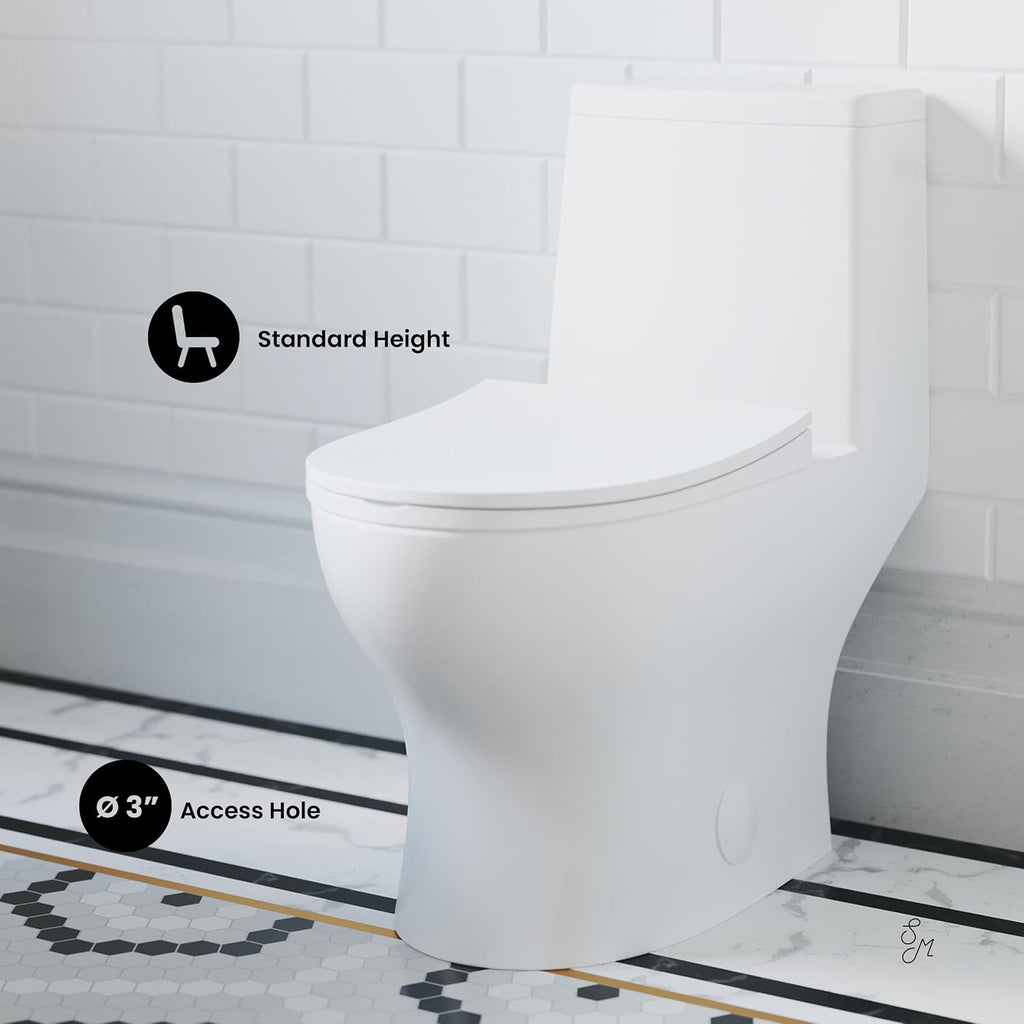 Ivy One-Piece Elongated Toilet Left Side Flush, 10' Rough-In 1.28 gpf