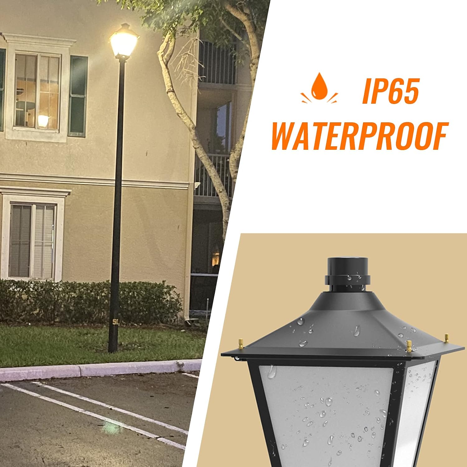 60W-50W-30W (Tunable) LED Post Top Light with Photocell - 3000K/4000K/5000K LED Pathway Pole Lights - 7800LM Outdoor Garden Lighting Fixture Dusk to Dawn Parking Lot Area Light