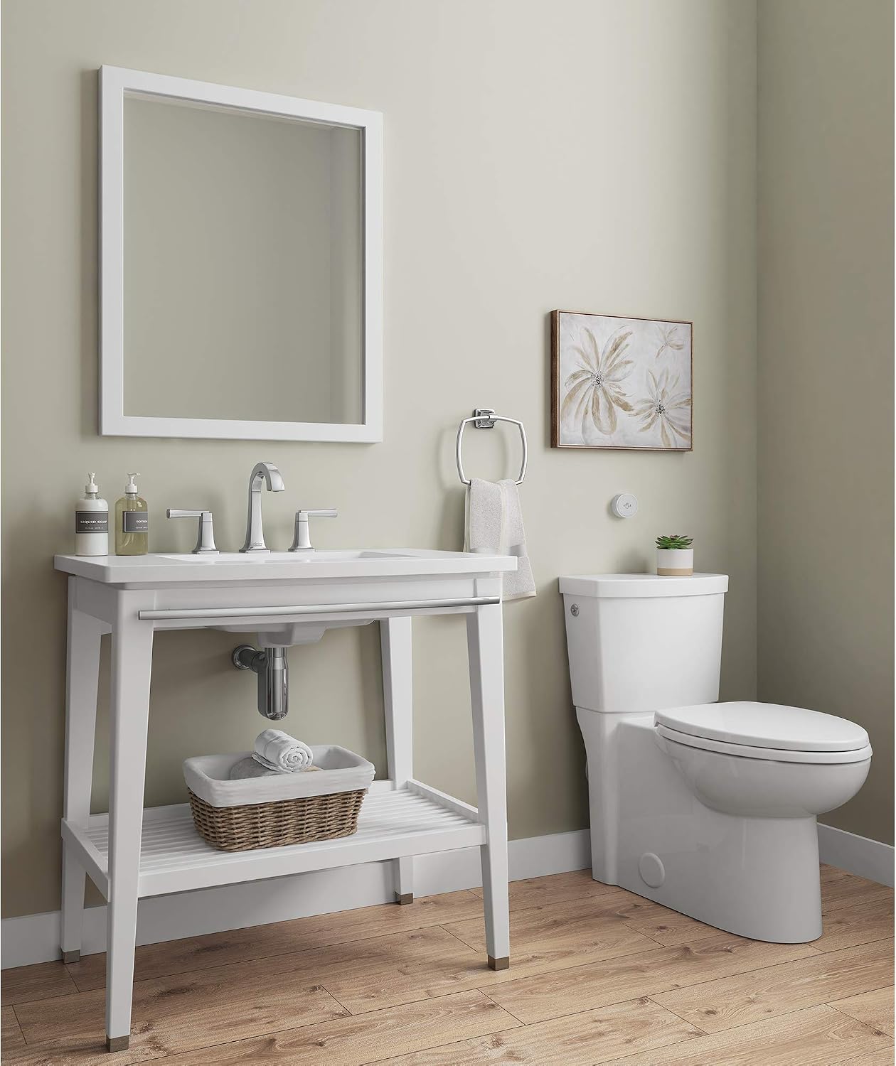 American Standard 2989709.020 Concealed Trapway Cadet Touchless 2-Piece 1.28 GPF Single Flush Elongated Toilet, Seat Included, White