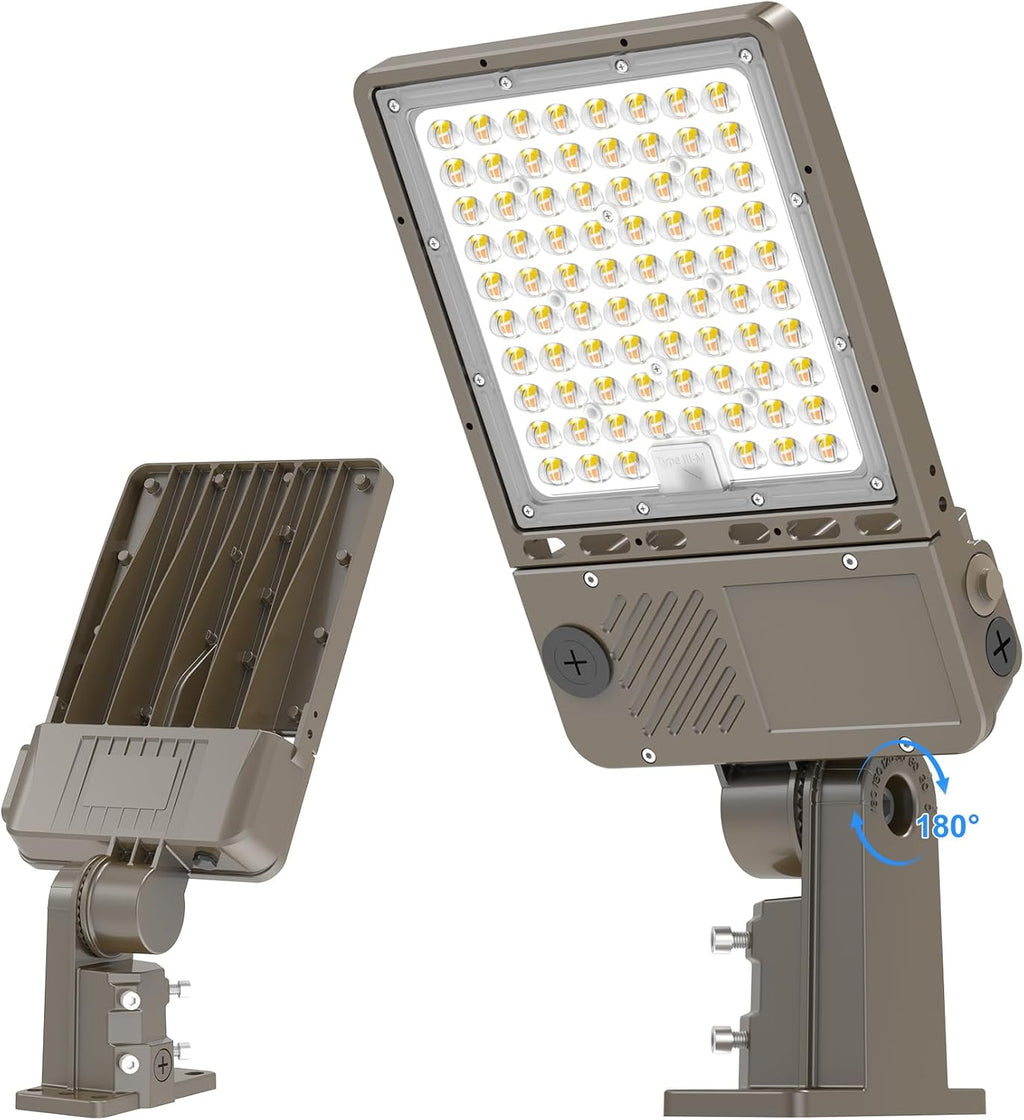 LED Parking Lot Light 150W 120W 90W Tunable & 3CCT 3000K-5000K 22500LM 0-10V Dimmable ETL Listed IP65 Shoebox Flood Light with Photocell & Slip Fitter Mount for Outdoor Commercial Area AC100-277V