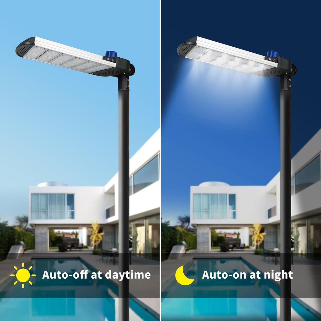 600W LED Parking Lot Lights, 60000LM 6000K with Dust to Dawn Photocell Sensor Slip Fitter, Outdoor Commercial Area Lighting Street Flood Security Light for Shop Yard Roadways
