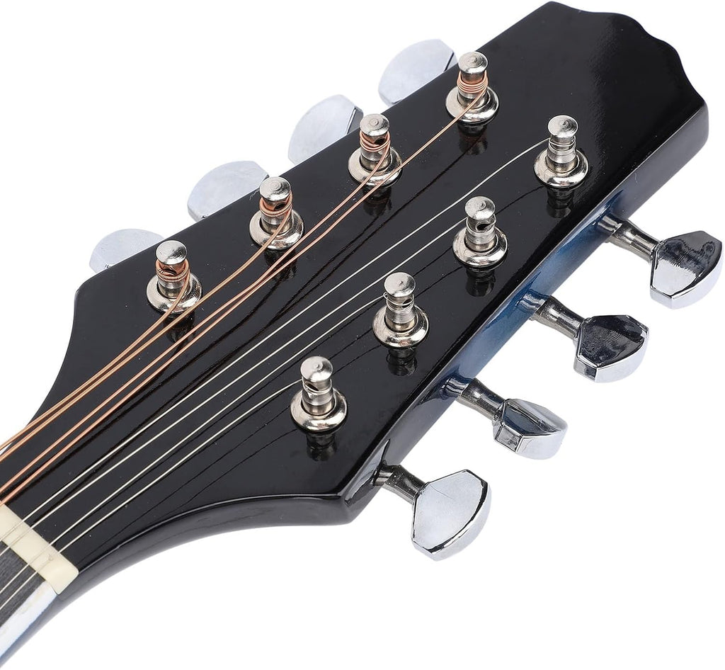 A Style Mandolin Instrument, 8-String Acoustic Mandolin With Tuner, Wooden Mandolins Musical Instrument for Adults Beginners, 8-String Mandolin for