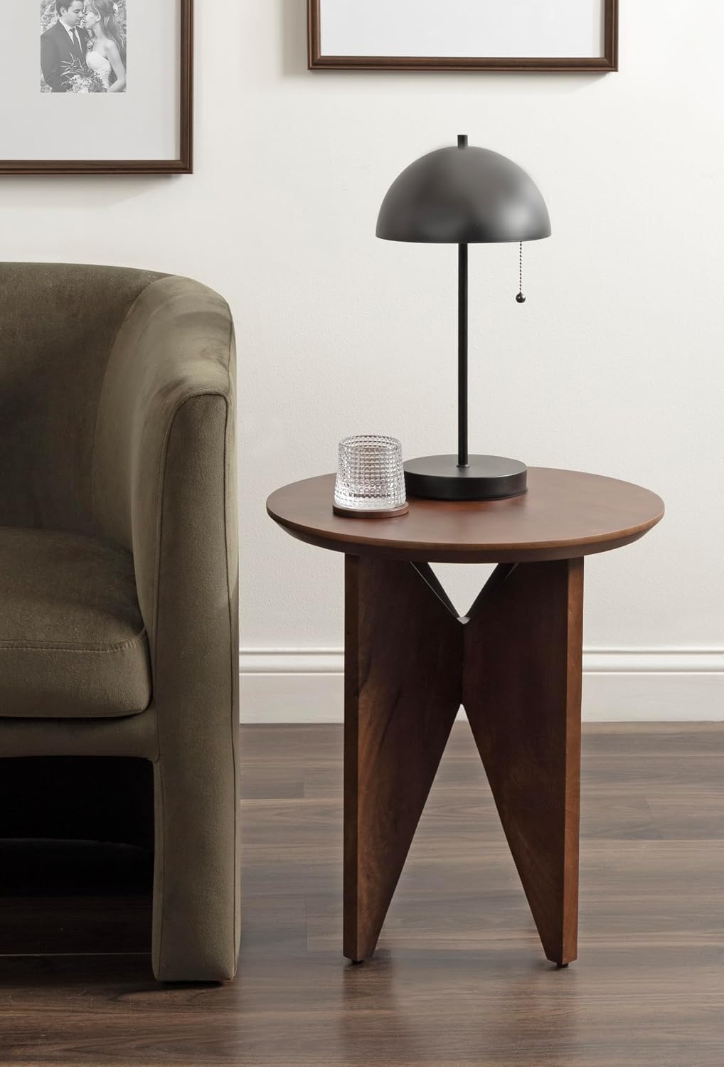Kate and Laurel Faiza Modern Wooden Round Side Table, 18 x 18 x 20, Walnut Brown, Transitional Wood End Table for Use as Bedroom Nightstand or Living Room Accent Table