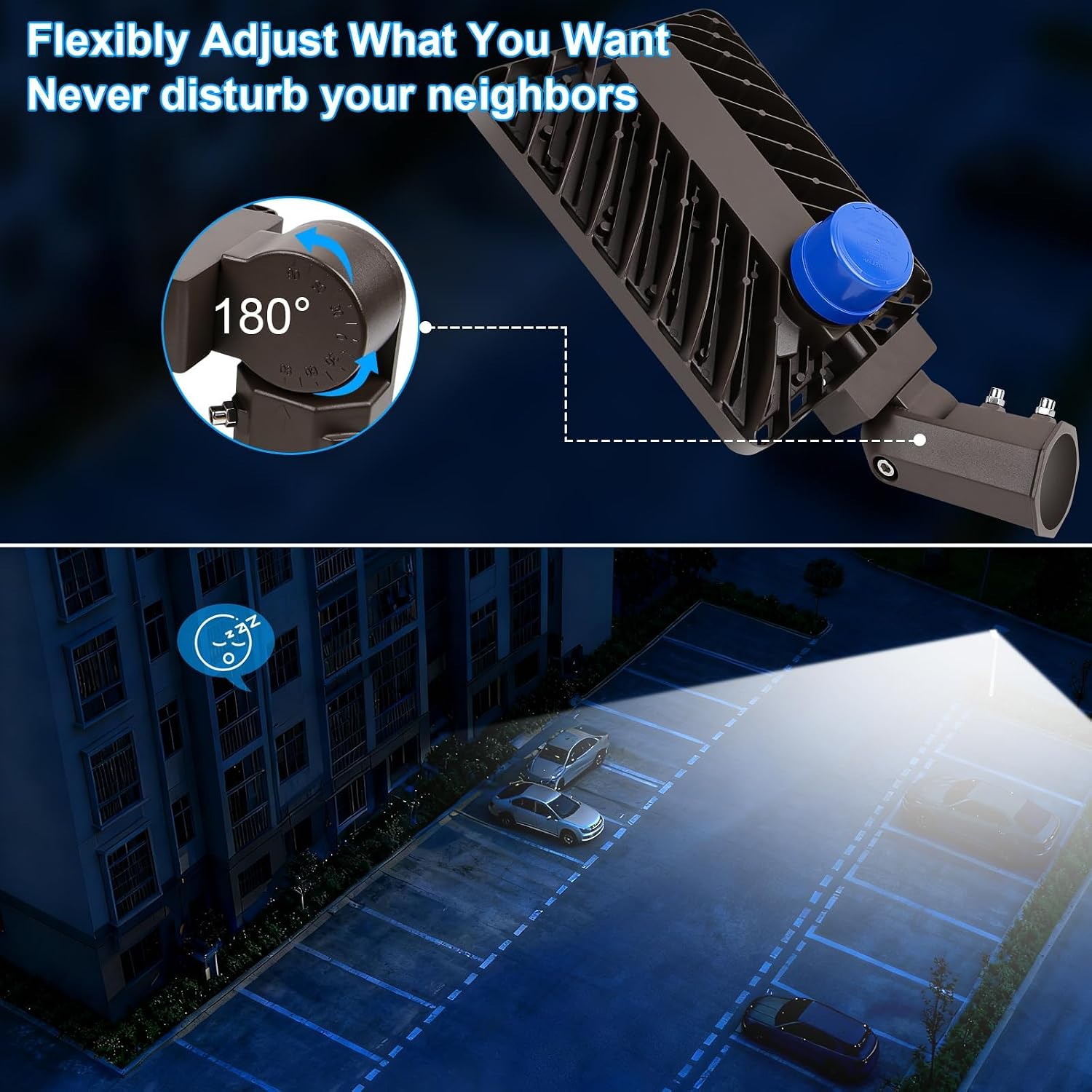 240W 4-Pack LED Parking Lot Light for Commercial Area Lighting | 36000LM,5000K Daylight White,Dusk to Dawn Outdoor Security Light ,180°Adjustable Slip Fit Mount,110-277V,IP65 Waterproof
