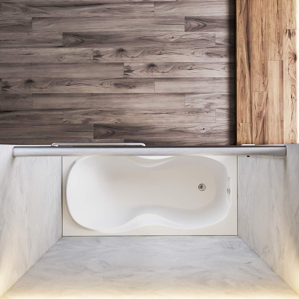 SUNNY SHOWER Bathtub Door 60' W x 57.4' H Bathtub Glass Sliding Shower Tub Door 1/4' Clear Glass, Brushed Nickel Finish