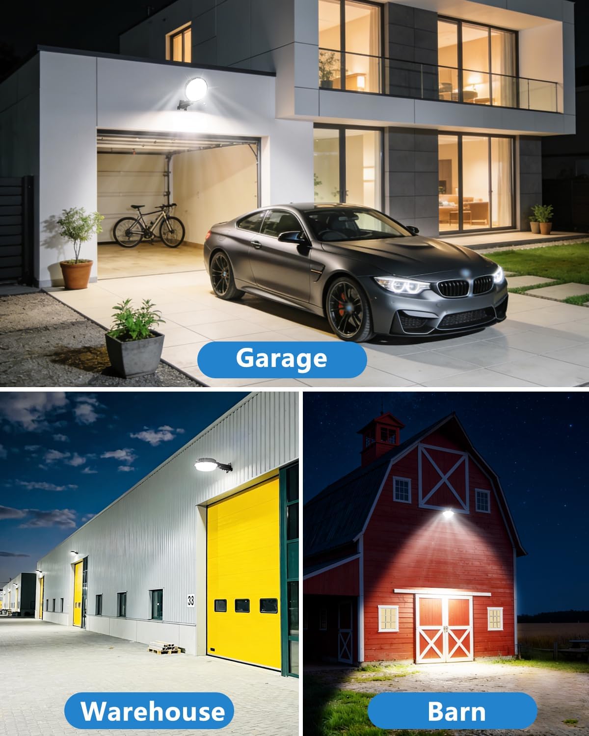 AIKVSXER 150W LED Barn Light,22500LM Yard Area Lights Dusk to Dawn Outdoor Lighting with Photocell 6500K Adjustable Angle Daylight IP66 Waterproof Street Lights for Security Farmhouse Garage-6 Pack
