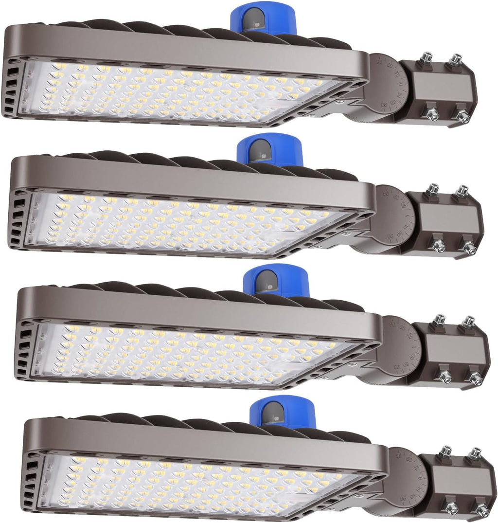 240W 4-Pack LED Parking Lot Light for Commercial Area Lighting | 36000LM,5000K Daylight White,Dusk to Dawn Outdoor Security Light ,180°Adjustable Slip Fit Mount,110-277V,IP65 Waterproof