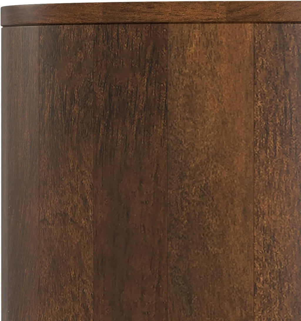 SIMPLIHOME Millbury End Table - 20 inch Wide Solid Mango Wood Round Side Table in Walnut Brown, Contemporary Accent Table for Living Room, Bedroom or Entryway with Handcrafted Design, Assembled