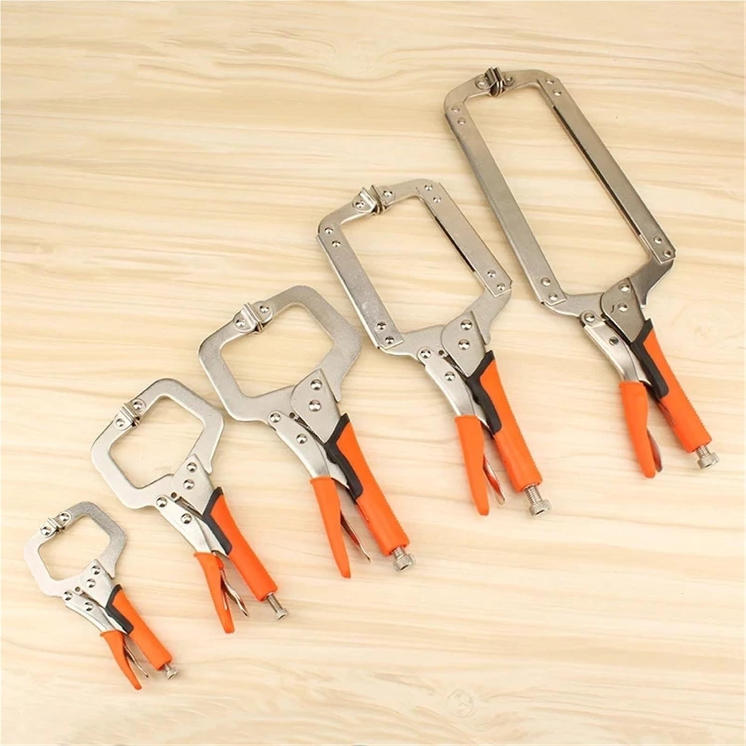 C Type Clip Vise Grip Woodworking Face Clamps 6/9/11/14/18-inch Locking Plier Multi-Function Steel Vise Grip Pliers(14-inch)