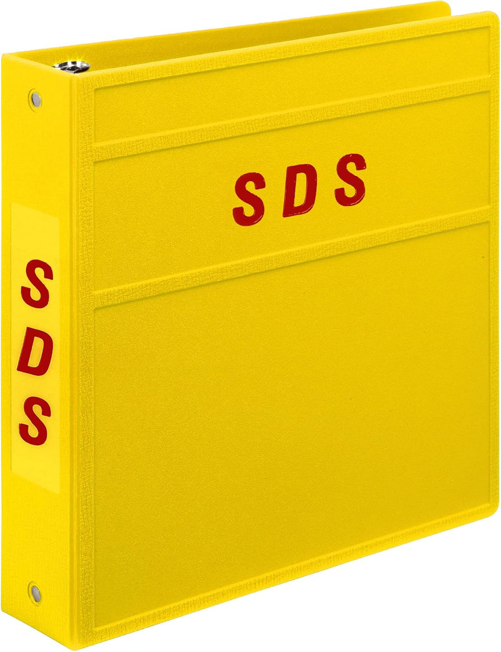Carstens 2-Inch Heavy Duty Round Ring Binder for Safety Data Sheets (SDS) – Side Opening, Yellow, Case of 16, Durable Plastic, No Pockets, Holds 300 Sheets, Made in USA (1832-3RCS)