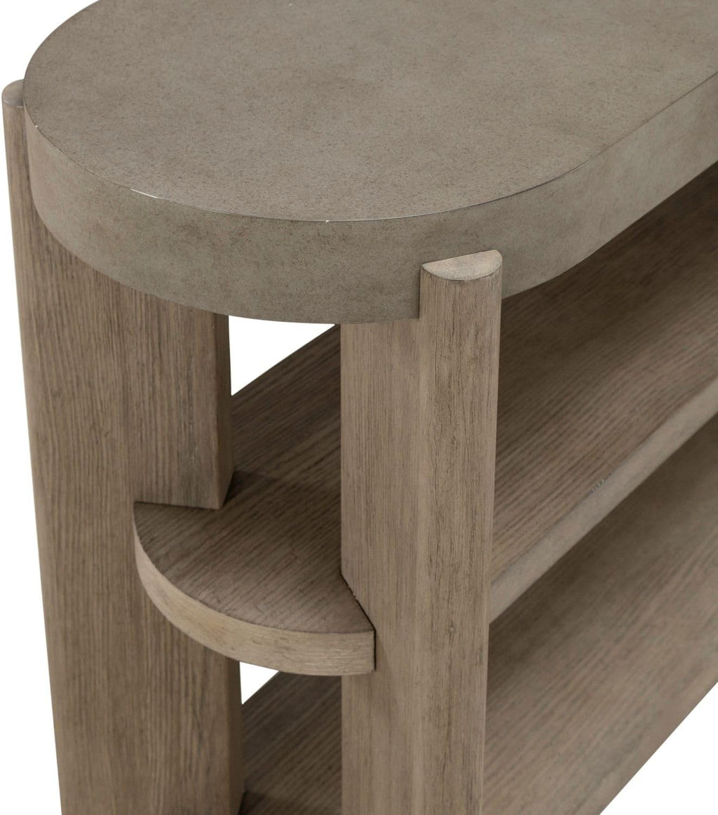 Liberty Furniture Affinity Sofa Table for Living Room - Dusty Taupe Faux Concrete Tops