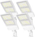 4 Pack LED Parking Lot Light 400W 320W 240W Adjustable, UL Listed 60000LM Outdoor Street Area Lighting with Photocell 100-277V IP65 5000K LED Shoebox Light Arm & Slip Fitter Mount for Street