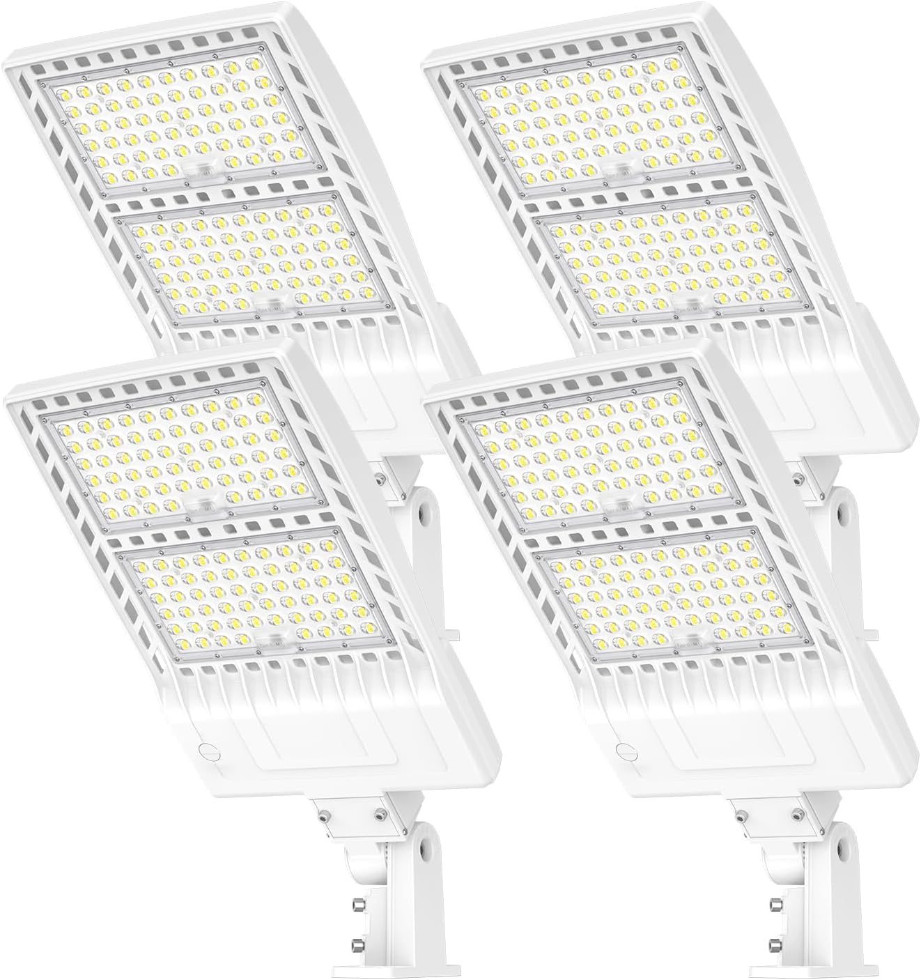 4 Pack LED Parking Lot Light 400W 320W 240W Adjustable, UL Listed 60000LM Outdoor Street Area Lighting with Photocell 100-277V IP65 5000K LED Shoebox Light Arm & Slip Fitter Mount for Street