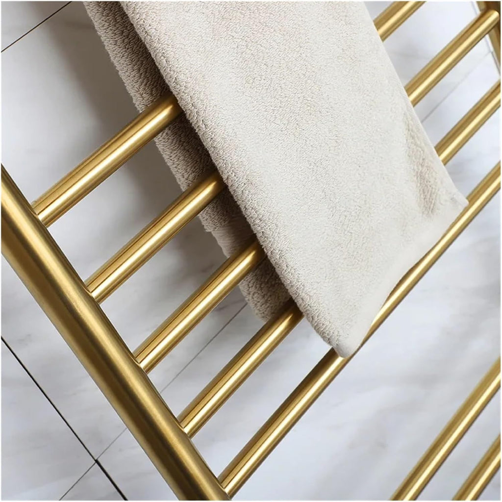 Heating Towel Rack Stainless Steel Bathroom Bathroom Rack 9006 Gold Black Heating Towel Bar(Black_220V)