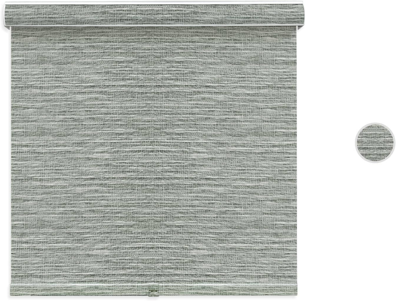 Free-Stop Window Roller Shades, Blackout Room Darkening Blinds, Thermal Insulated UV Protection Fabric with Valance for Office,Light Gray 07