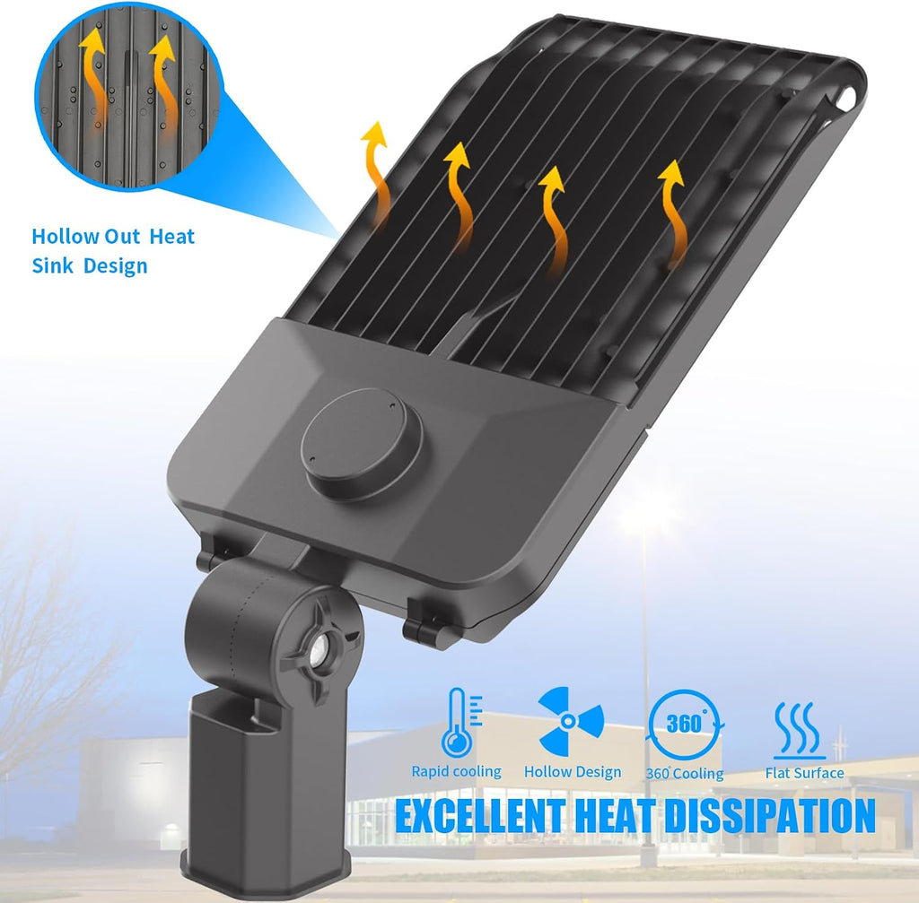 3Pack 200W LED Parking Lot Lights Outdoor, 28000LM, 5000K Shoebox Pole Lights with Dusk to Dawn Photocell, IP65 Waterproof Commercial Street Light Adjustable Slip Fitter for Yard Court, ETL Listed
