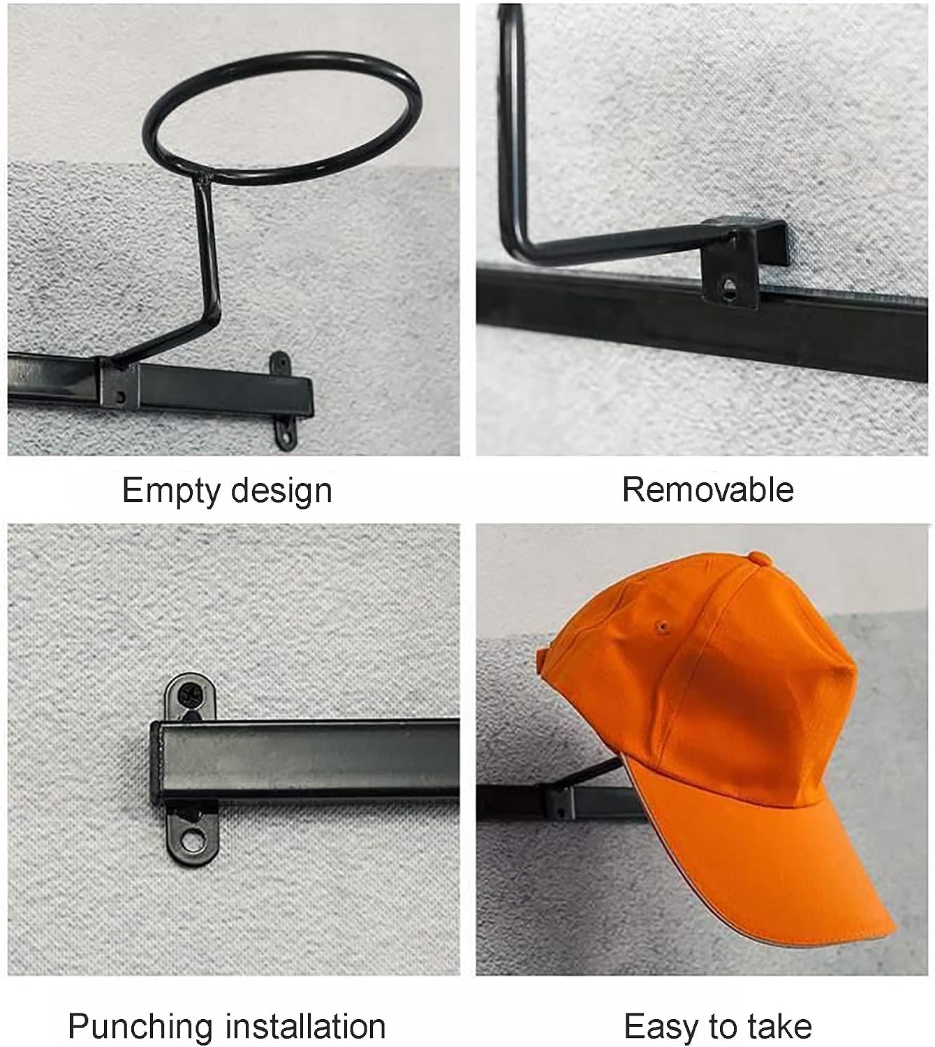 Set of 2 Metal Hat Storage Display Rack,Hat Rack for Wall,Baseball Cap Organizer Holder,Wall Mount Cowboy Hat Hooks Rack for Retail Boutiques