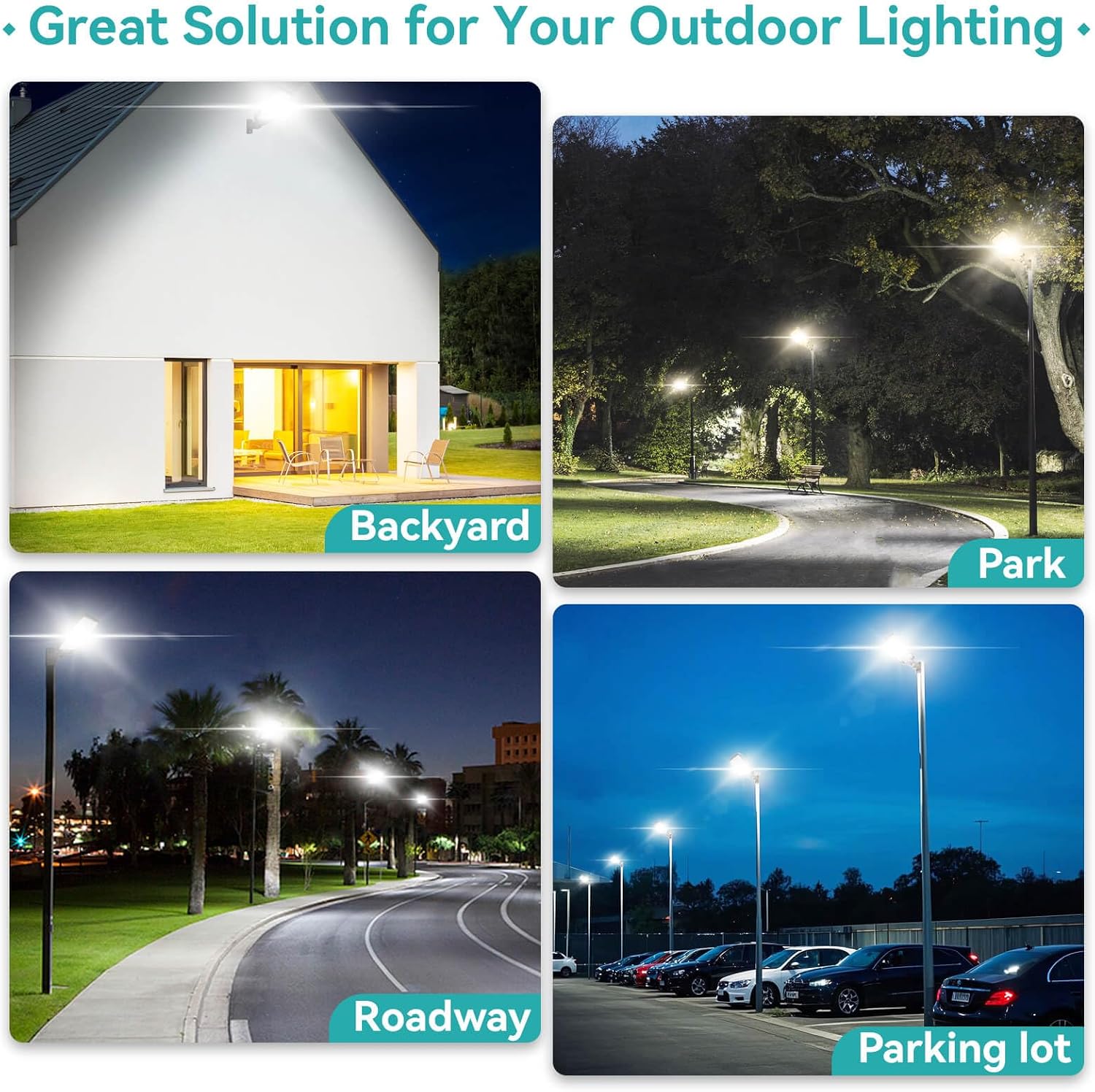 HiBay Dusk to Dawn LED Parking Lot Flood Light Outdoor, 240W 200W 180W 3CCT 38400LM Commercial Street Area Lighting 160LM/W, IP65 Photocell Security Shoebox Light,Wall or Pole Mount, 100-277V, ETL