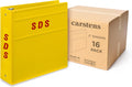 Carstens 2-Inch Heavy Duty Round Ring Binder for Safety Data Sheets (SDS) – Side Opening, Yellow, Case of 16, Durable Plastic, No Pockets, Holds 300 Sheets, Made in USA (1832-3RCS)
