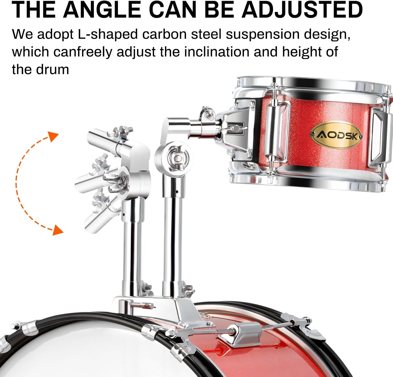 AODSK Drum Sets 5-Piece for Beginners, 14 inch Full Size Complete Drum Kit with Adjustable Throne, Cymbal, Hi-Hat, Pedal & Drumstick