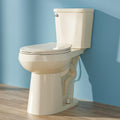 21 Inch Compact Extra Tall Toilet for Seniors 1.28 GPF Single Flush Bone | Round High Toilet for Small Bathroom Space, Comfort Bowl Height 20', 12' Rough In