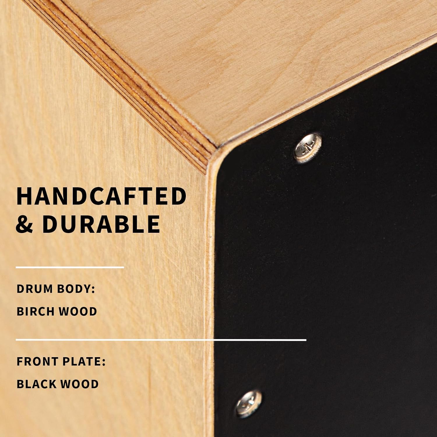 GECKO Cajon BOX Drum-Wooden Percussion Box musical instrument bass drum box acoustic box drum beat box with Internal Adjustable Guitar Strings cajon drum set package