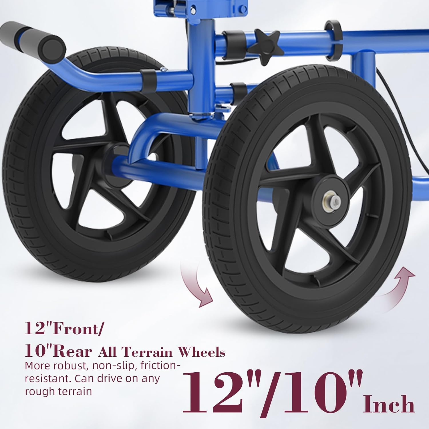 All Terrain Knee Scooter for Adults, Foldable Rolling Knee Scooter with DIY Stickers & Shock Absorber, Steerable Knee Walker for Broken Foot, Ankle Injuries & Surgery, Better Crutch Alternative