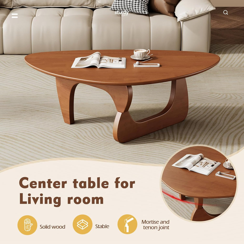 Mid Century Modern Coffee Table - Walnut Wooden Coffee Table for Living Room,Center Table Suitable for Bedroom Living Room Reception Office Tables (Walnut, Medium 39.5 * 27 * 16in)