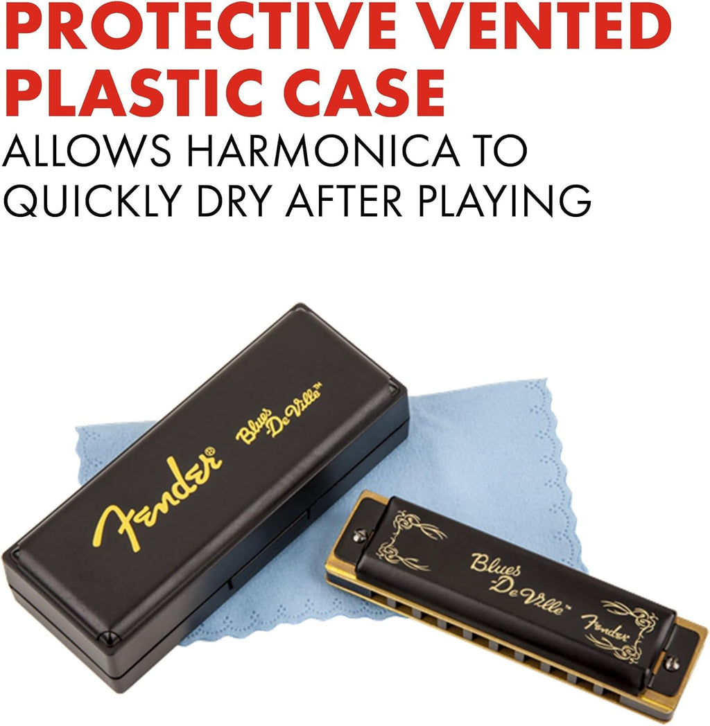 Fender Blues Deville Harmonica, Pack of 3 with case (Keys C,G,A)