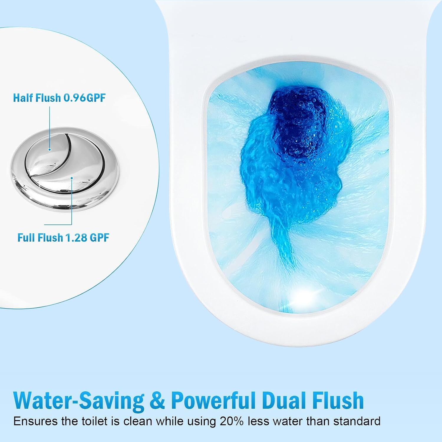 Macerating Toilet with Pump,Compact Two-piece Toilet for Basement for Laundry Sink Shower Included Macerator Pump, Dual-flush Water Tank, Toilet Bowl, Seat Cover, 30ft Vertically Upflush