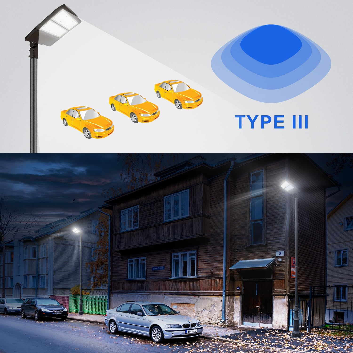 OSTEK 150W LED Parking Lot Light,21000lm (140lm/w) 5000K LED Shoebox Light-Slip Fitter Mount, Outdoor Area Street Lighting [300-450W HID/HPS Equiv.] Commercial Outdoor Lighting 100-277V,UL&DLC Listed