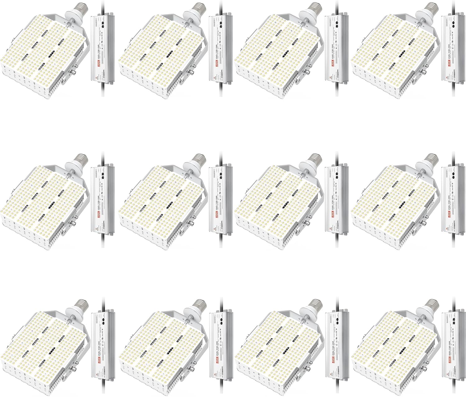 BBESTLED 12Pack 240W LED Shoebox Retrofit Kit AC277-480V LED Parking Lot Light Fixture Retrofit 5000K Replace 1000W Metal Halide, ETL Listed E39 Base Outdoor Lights Street Area Lighting Fixture