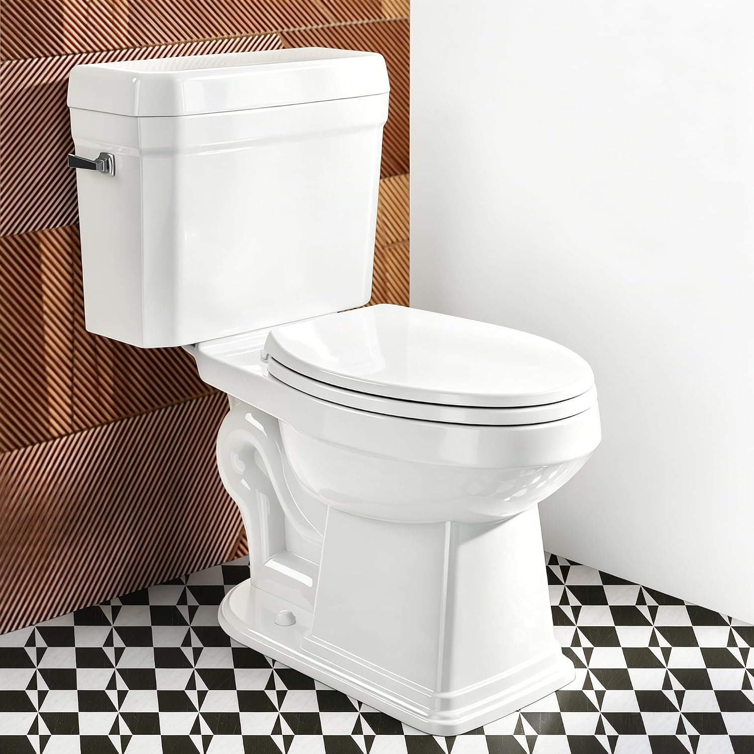 17' Comfort Height Toilet with Soft close seat, Two piece Toilets for Bathroom, Nano Self-Cleaning Glaze, 1.27 GPF Single Flush, 1000g MAP，Easy to Clean & Install, ADA Height, 12' Rough-In