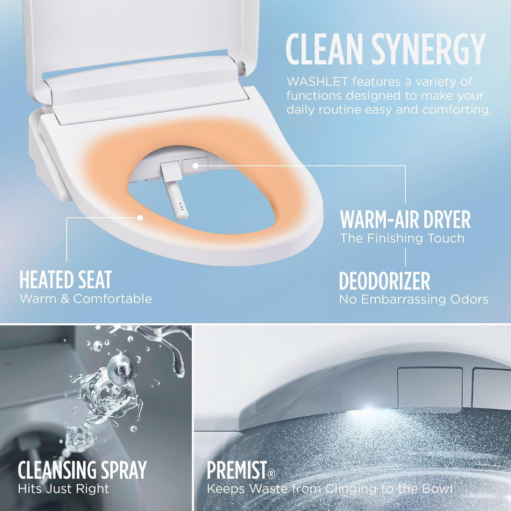 TOTO® WASHLET®+ Nexus® 1G® Two-Piece Elongated 1.0 GPF Toilet with S5 Bidet Seat, Cotton White - MW4423446CUFG#01
