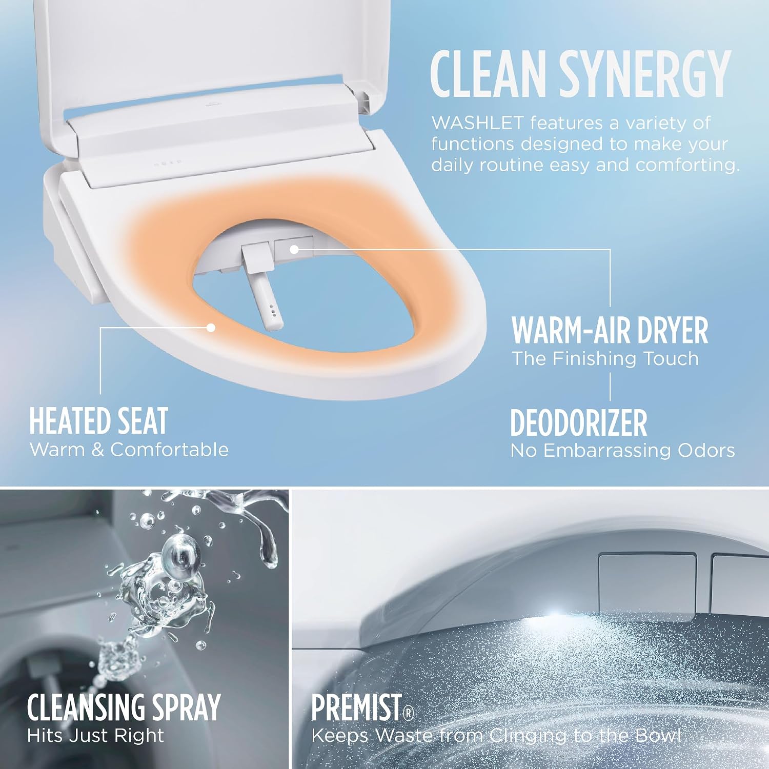 TOTO® WASHLET®+ Nexus® Two-Piece Elongated 1.28 GPF Toilet with S5 Bidet Seat, Cotton White - MW4423446CEFG#01