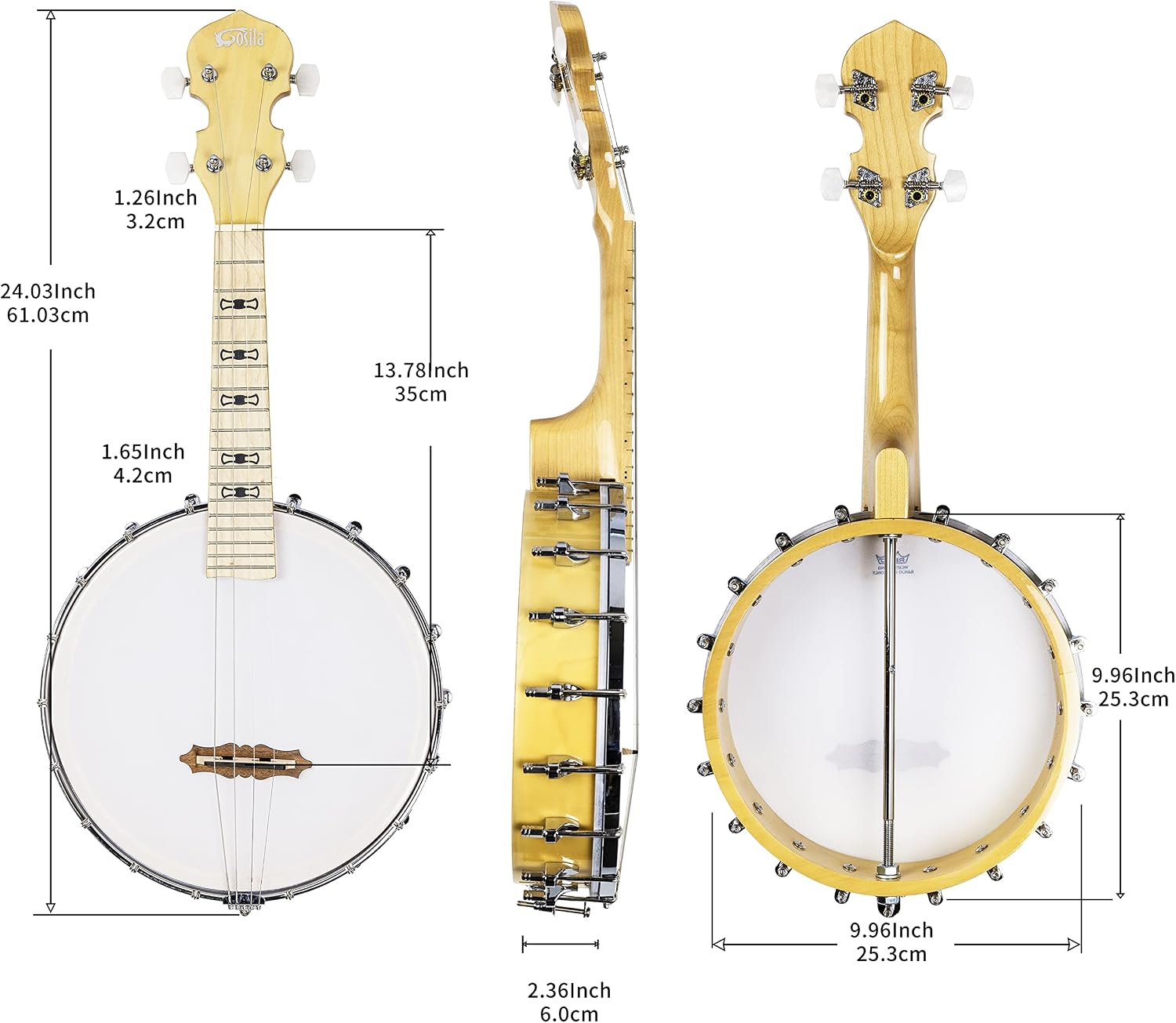 Banjolele 4 String Banjo Ukulele kit Stringed Musical Instruments for Adult Beginner Maple Body Material Maple Neck Material Type