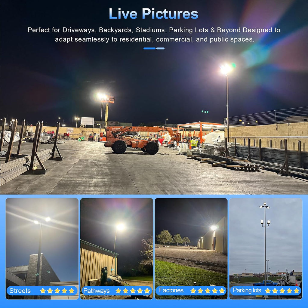 12 Pack LED Parking Lot Light 400W 320W 240W Adjustable, UL Listed 60000LM Outdoor Street Area Lighting with Photocell 100-277V IP65 5000K LED Shoebox Light Arm & Slip Fitter Mount for Street
