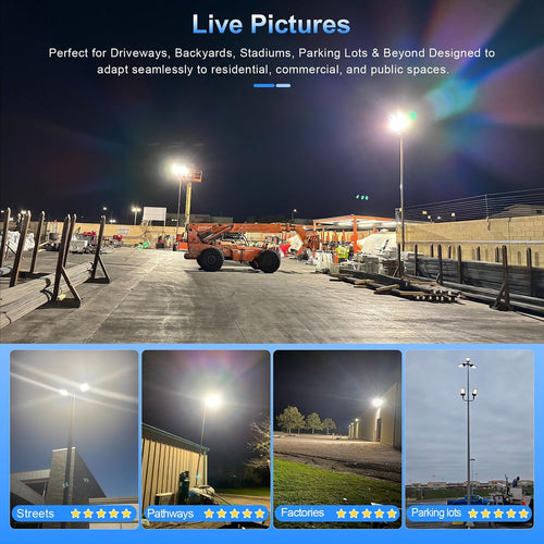 10 Pack LED Parking Lot Light 400W 320W 240W Adjustable, UL Listed 60000LM Outdoor Street Area Lighting with Photocell 100-277V IP65 5000K LED Shoebox Light Arm & Slip Fitter Mount for Street