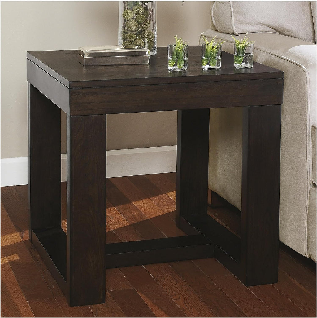 Signature Design by Ashley Watson Classic Oversized Square End Table, Dark Brown