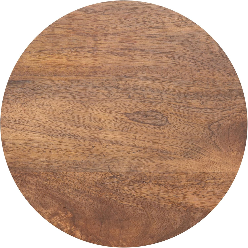 Kate and Laurel Talcott Modern Round Wood Side Table, 12 x 12 x 28, Walnut Brown, Transitional Decorative Two-Tier End Table for Use as a Bedroom Nightstand or Living Room Plant Stand