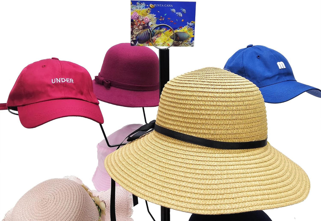 FixtureDisplays® Countertop Hat Rack Headwear Wig Cap Display Tabletop Stand 24x24x37' 3-Tier 12 Hats 10125-2D